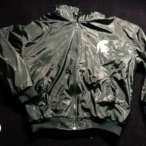 Vintage Michigan state leather bomber